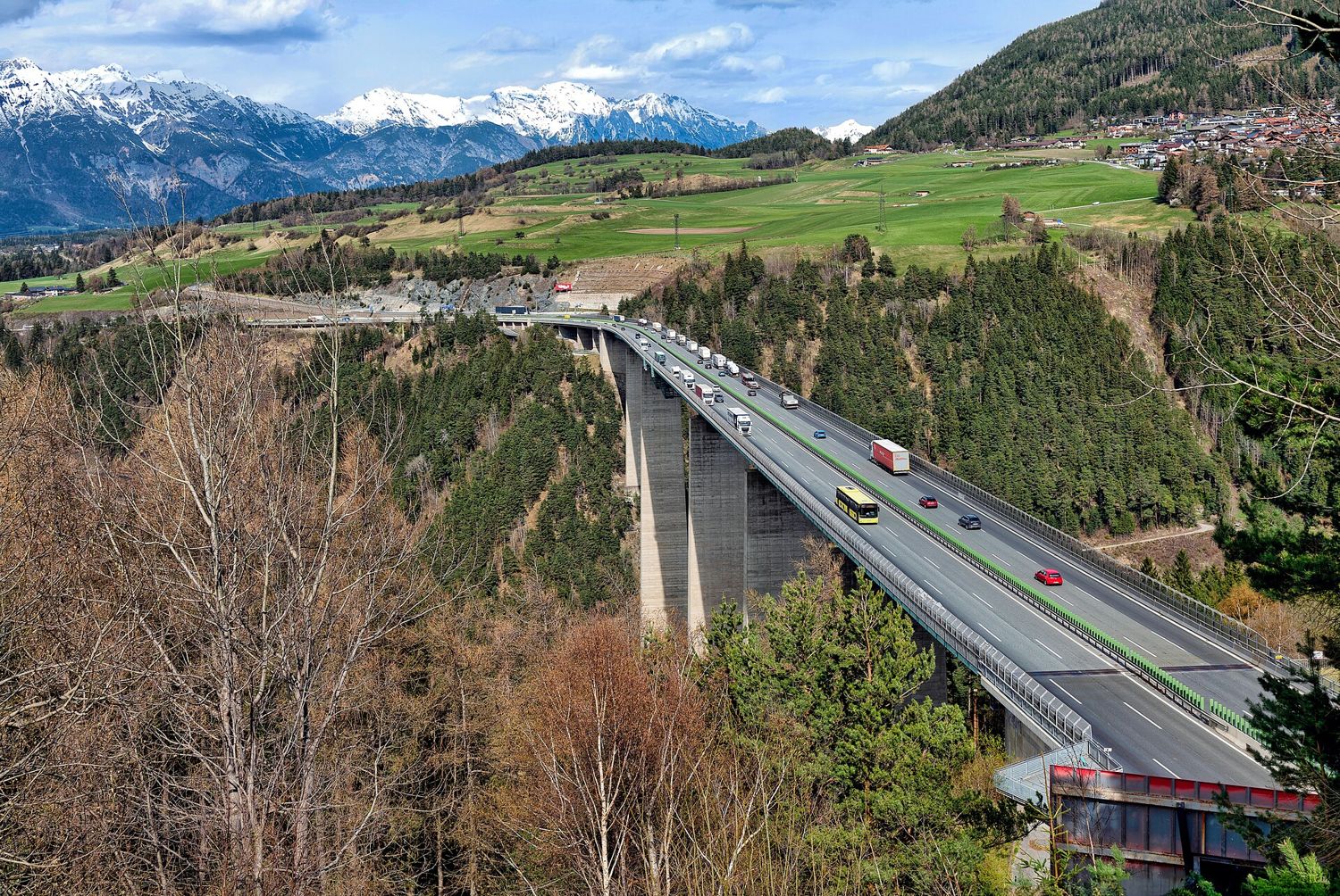 Most Europabrücke na Brennerské dálnici A13 v Rakousku